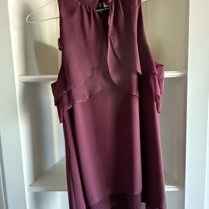 White House Black Market Burgundy Blouse size 8